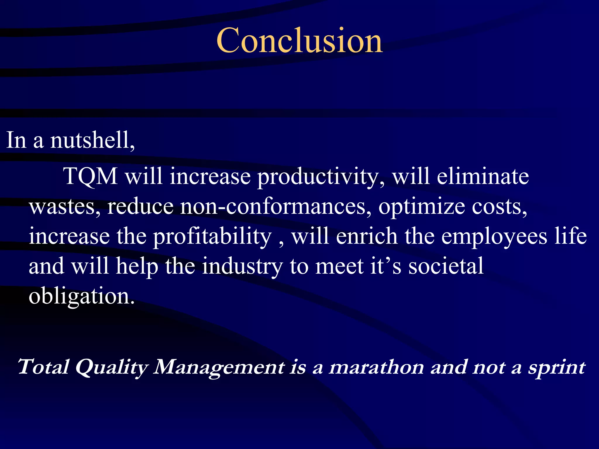 Total Quality Management-A Road Map to Corporate Excellence | PPT
