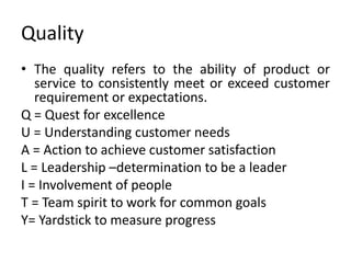 Total quality-system