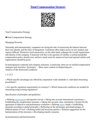 Total Compensation Strategy | PDF