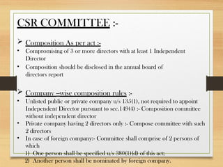 Csr Committee Composition Total+Corporate.pptxsndnsnd ndnmsamamamama | PPTX