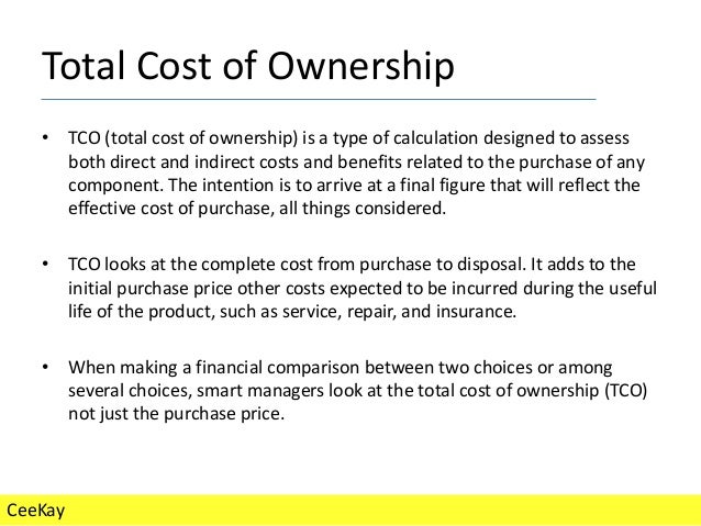 total cost of ownership tco total cost of ownership