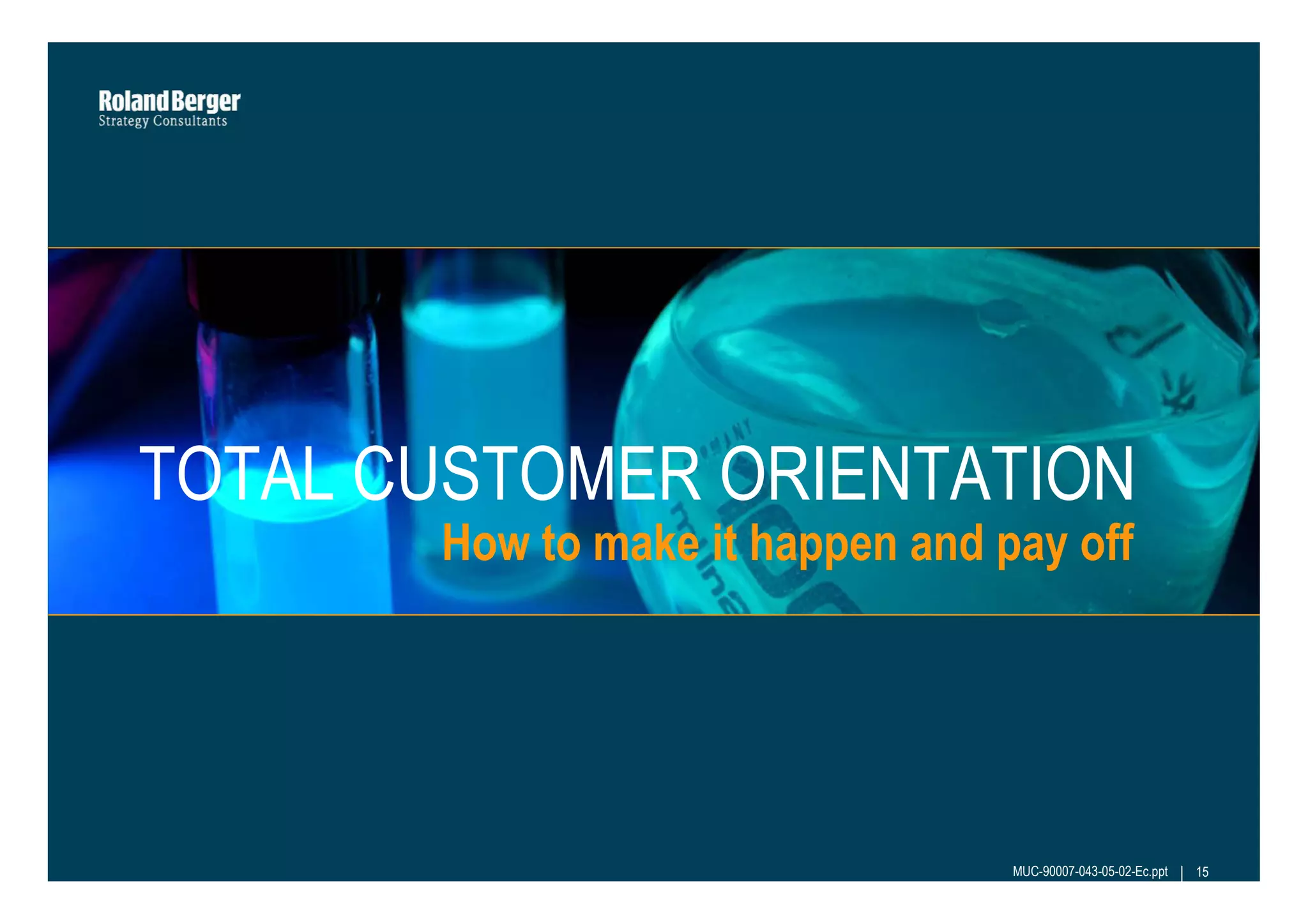 TOTAL CUSTOMER ORIENTATION
How to make it happen and pay off

MUC-90007-043-05-02-Ec.ppt

15

 