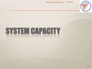 SYSTEM CAPACITY
5/31/2013www.TempusTelcosys.com
244
 