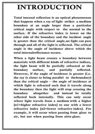 Total Internal Reflection investigatory project | PDF