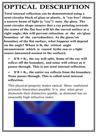 Total Internal Reflection investigatory project | PDF