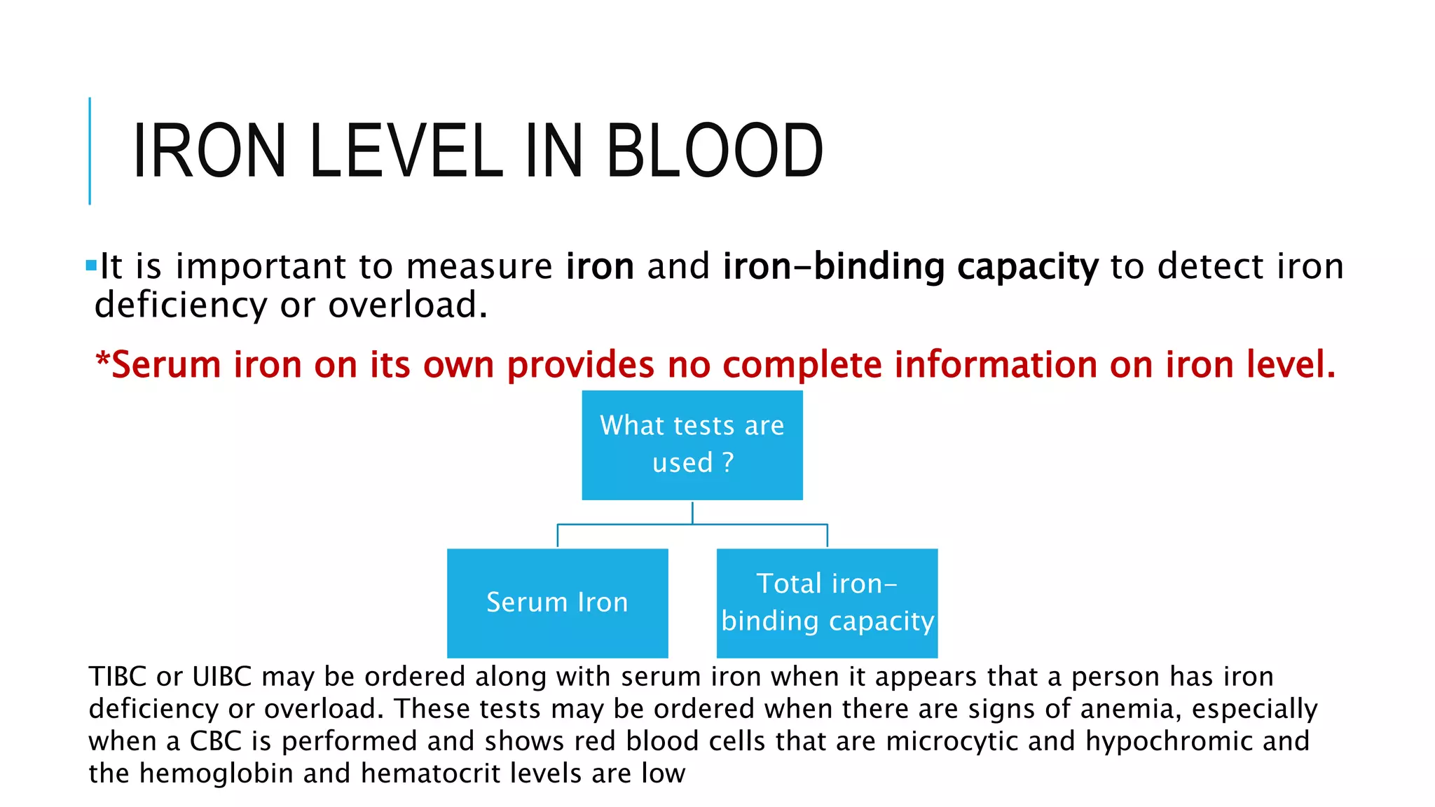 Total iron binding capacity PPT