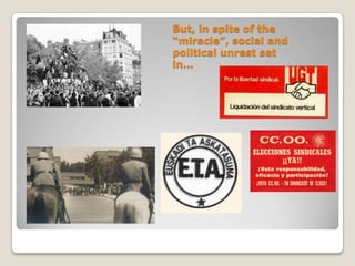 Personalitycult:  Franco “Leader of Spainbythe Grace of God”Hitler madehismoveto try togetFranco’sSpainintothewar.WorldWar II broke up fivemonthsaftertheSpanish Civil Warhadended.