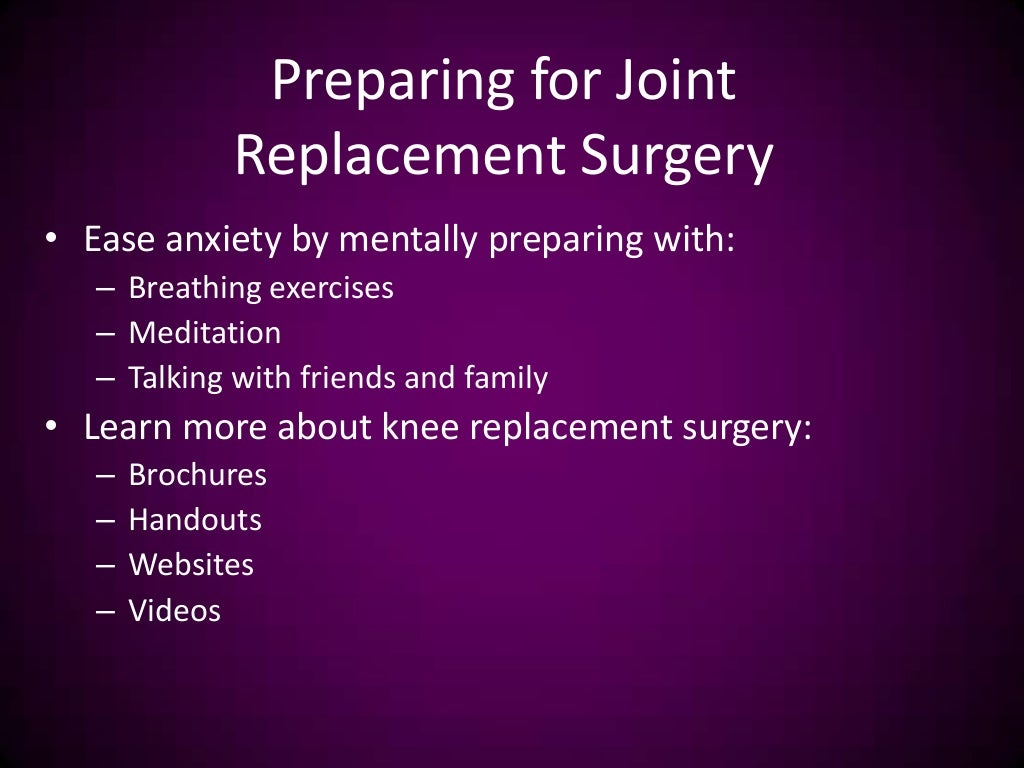 Total knee replacement nursing management