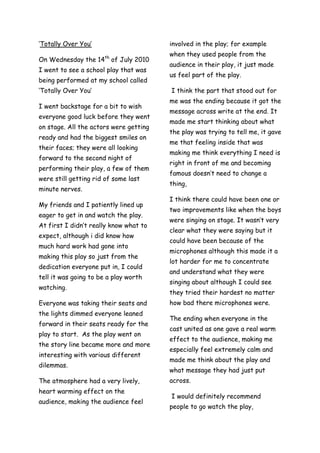 Totally over you report | PDF