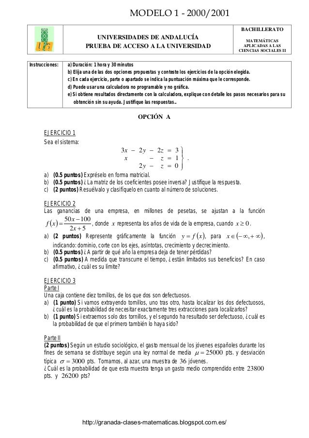 Examenes Resueltos Matematicas 1 Bachillerato Ccss Mednifico Com