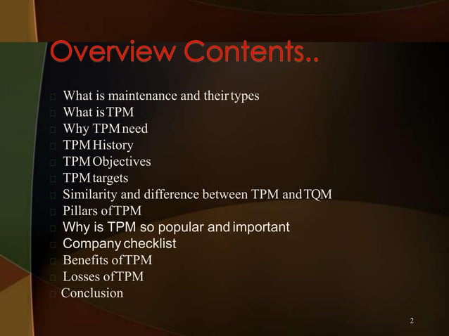 Total Productive Maintenance (TPM).pdf | Manufacturing Industry ...
