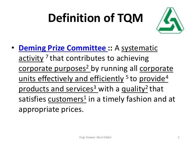 Total quality management definicija