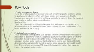 Total quality management and six sigma | PPTX