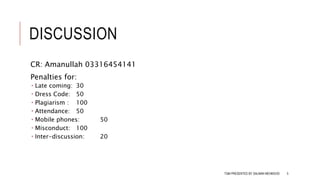 COMMUNICATION AND RESOURCE
Use of Computer is essential
Internet knowledge is mandatory
All the assignments will be emailed to salman-
mehmood@hotmail.com
Facebook will be used as a mode of communication and documents
sharing
TQM PRESENTED BY SALMAN MEHMOOD 5
 