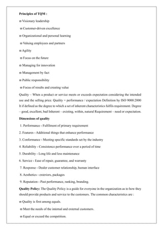 TOTAL QUALITY MANAGEMENT (TQM) | PDF