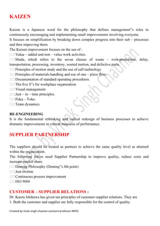 Total quality management unit 2 | PDF
