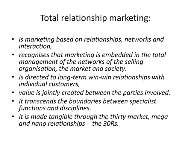 Total Relationship Marketing | PPT