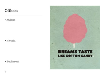 Ofﬁces
8
•Athens
•Nicosia
•Bucharest
 
