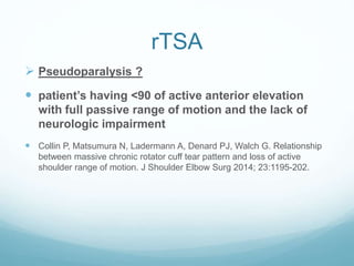 Tsa Rts A Total shoulder arthroplasty and reverse TSA - Hussain Algawahmed | PPTX