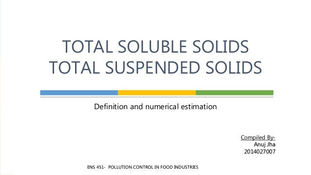 Total Soluble Solids And Total Suspended Solids