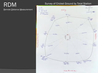 RDM
Remote Distance Measurement
Survey of Cricket Ground by Total Station
 