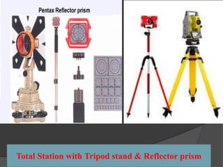 Total Station with Tripod stand & Reflector prism
 