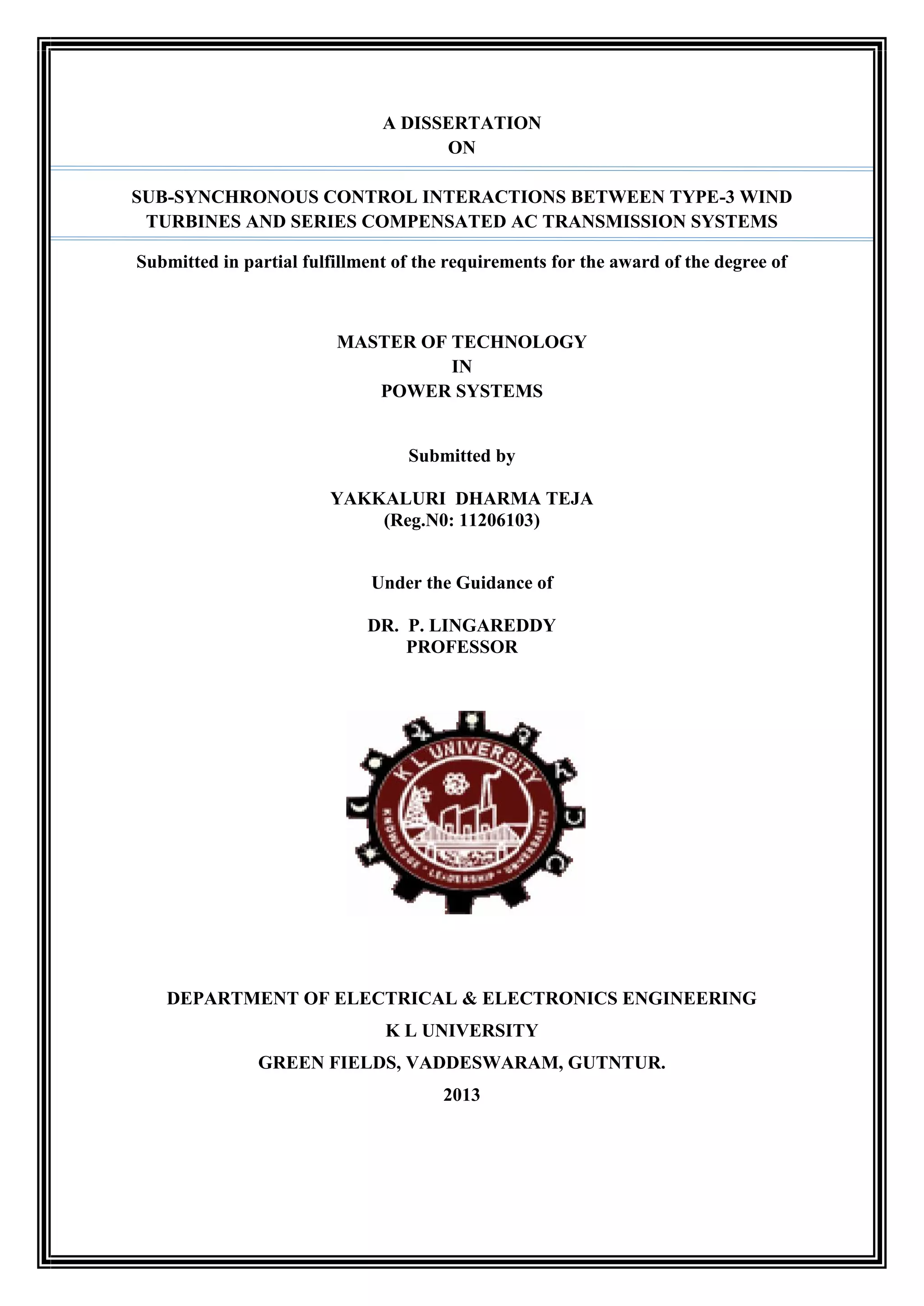 sub-synchronous interactions between type 3 wind turbine using fuzzy ...