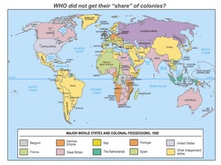 WHO did not get their “share” of colonies?
 