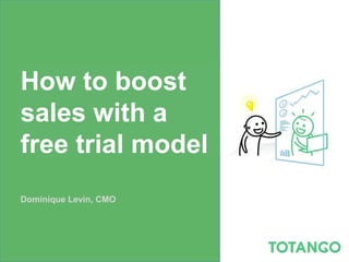 How to boost
sales with a
free trial model
Dominique Levin, CMO
 