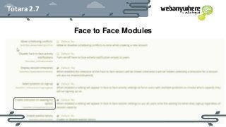 HEADER
Subheader - Lorem ipsum
Totara 2.7
Face to Face Modules
 