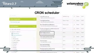 HEADER
Subheader - Lorem ipsum
Totara 2.7
CRON scheduler
 
