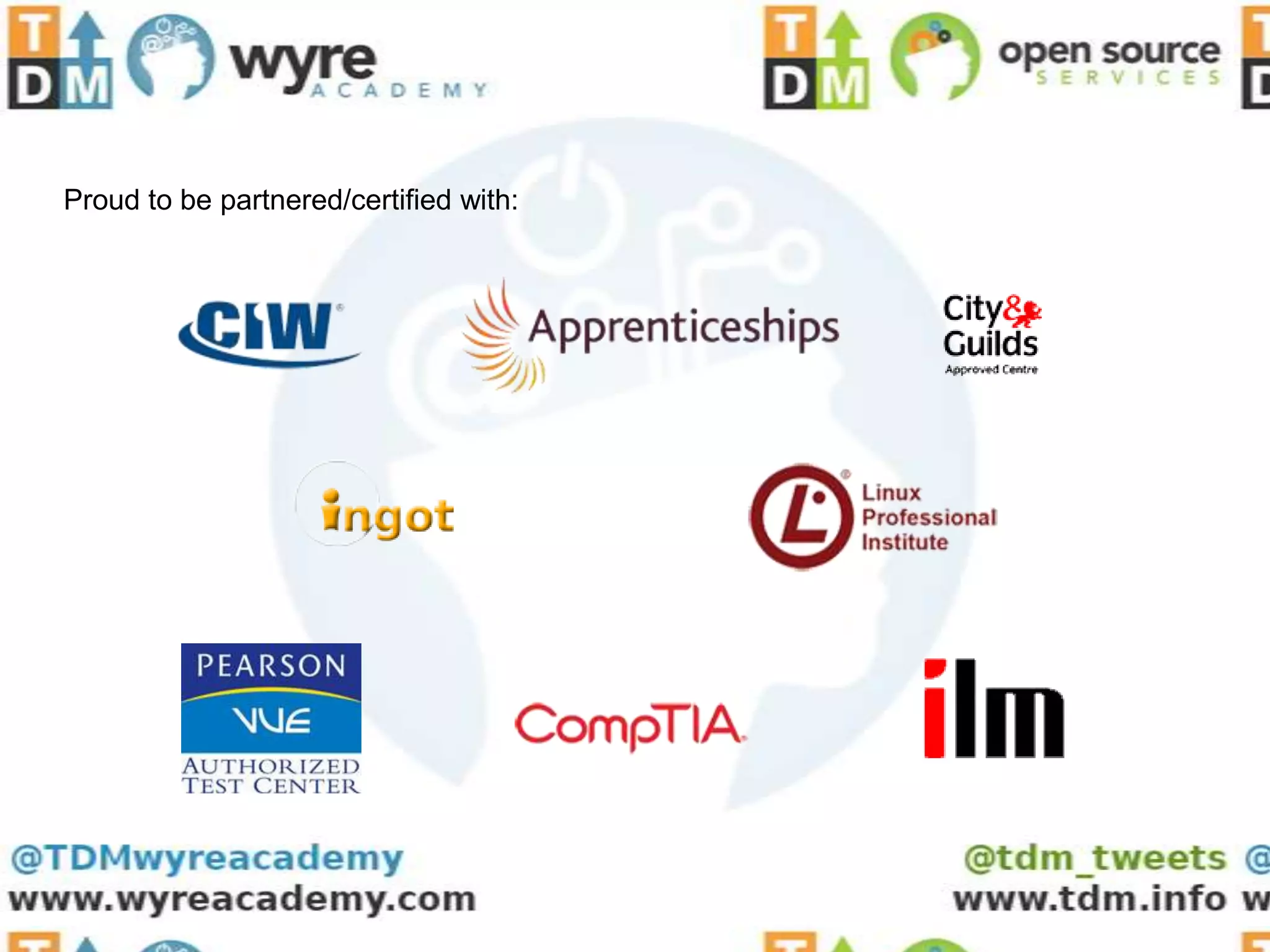 Proud to be partnered/certified with:
 