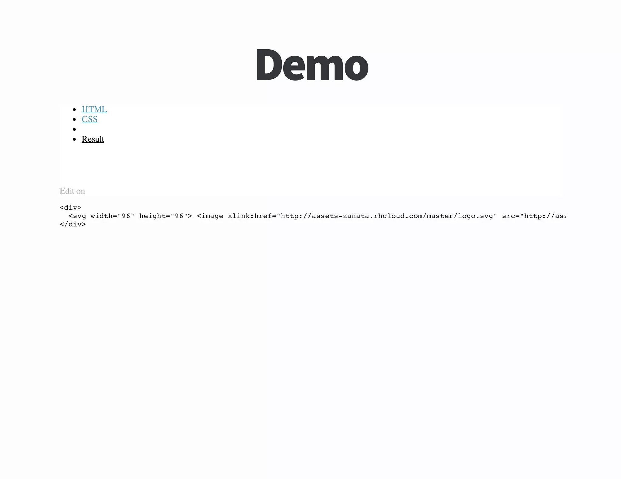 omeD
HTML
CSS
Result

Edit on

<i>
dv
<v wdh"6 hih=9" <mg xikhe=ht:/sesznt.hlu.o/atrlg.v"sc"tp/ast-aaar
sg it=9" egt"6> iae ln:rf"tp/ast-aaarcodcmmse/oosg r=ht:/sesznt.
<dv
/i>

 
