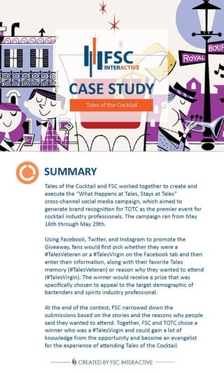 FSC Case Study: Tales of the Cocktail | Social Media Contest Gains Desired Audience 