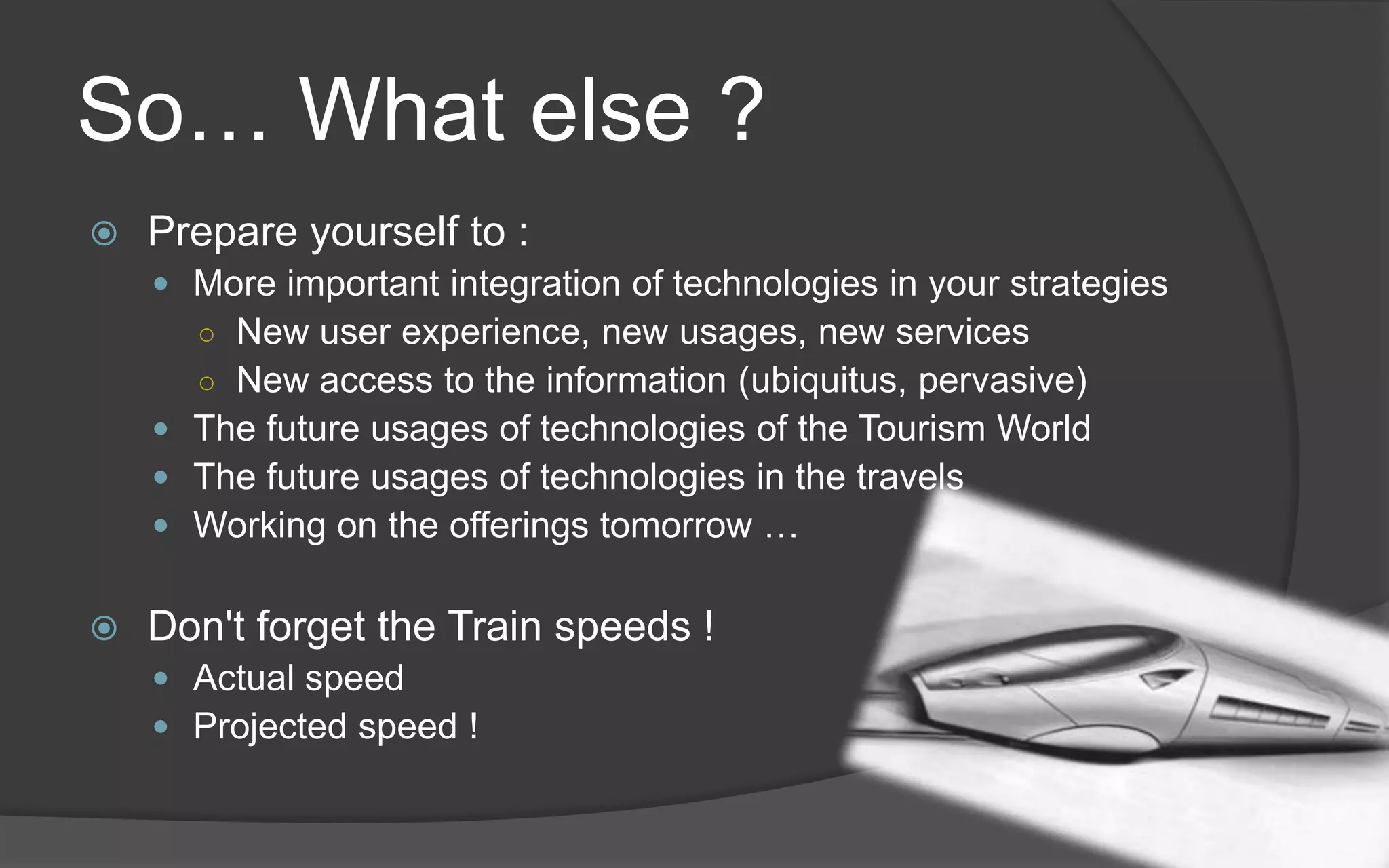 Your Goals as professional tourism people :