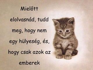 Mielőtt elolvasnád ,  tudd meg, hogy nem egy hülyeség ,  és, hogy csak azok az emberek 