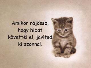 Amikor rájössz, hogy hibát követtél el, javítsd ki azonnal. 