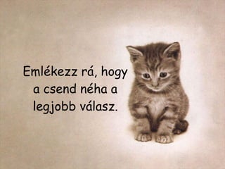 Emlékezz rá, hogy a csend néha a legjobb válasz. 