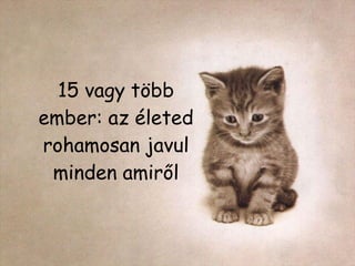 15  vagy több ember: az életed rohamosan javul minden amiről 