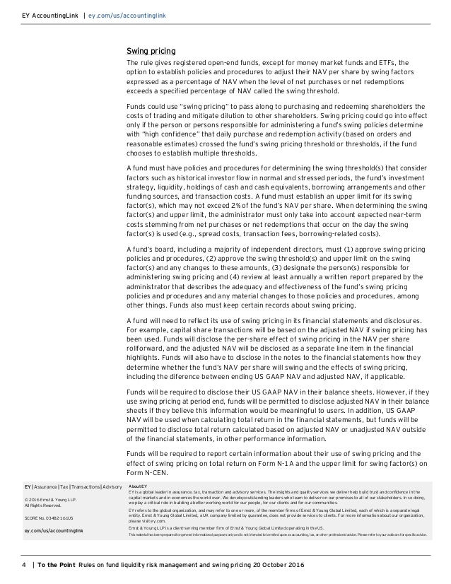 EY To the Point SEC rules on fund liquidity risk management and