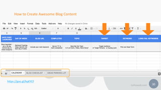 totheweb.com
• Become familiar with the Landing
Page Report in Google Analytics.
• Evaluate the most effective posts
and d...