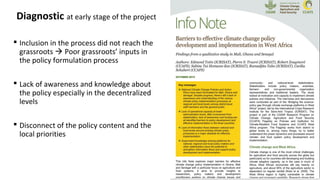 Bridging the gap between science and policy experience of multi scale platform approach in West Africa