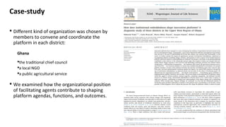 Bridging the gap between science and policy experience of multi scale platform approach in West Africa