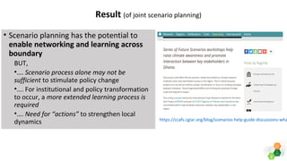 Bridging the gap between science and policy experience of multi scale platform approach in West Africa