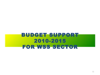 BUDGET SUPPORT 2010-2015 FOR WSS SECTOR 