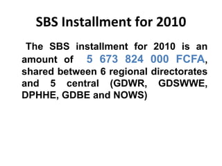 SBS Installment for 2010 ,[object Object]