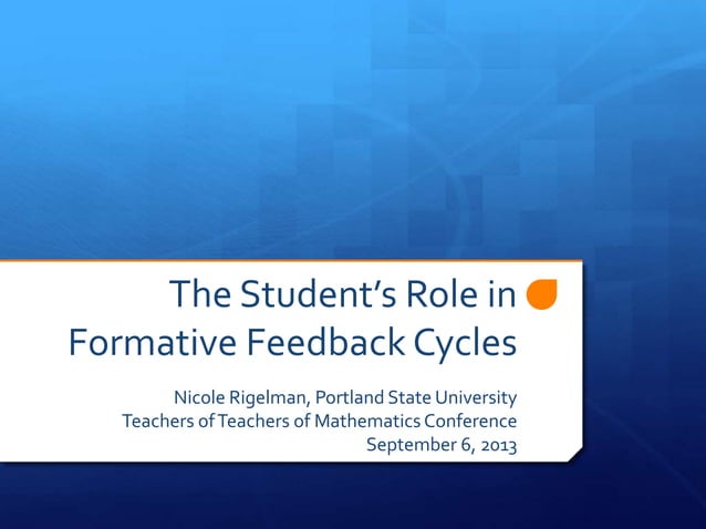 Student's Role in the Formative Assessment Cycle | PPT