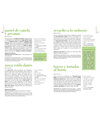 SIMPLEYGOURMET




                                                                                                                                                                                                                                       SIMPLEYGOURMET
20
                      pastel de canela                                                                                       revuelto a lo sudoeste                                                                                                     21
                      y pecanas                                                                                              Rinde 6 porciones

                                                                                                                             Coloca una salchicha desmenuzada en la Rejilla sobre la Base             6 oz. de salchichas de
                      Rinde 8 porciones                                                                                      del Oval Microwave Cooker. Cocina al microondas, en                        cerdo con poca grasa
                                                                                                                             Potencia Alta, por 2 minutos; retira la salchicha y rejilla de la        10 huevos grandes
                      Pica las pecanas con La Máquina Picadora; resérvalas. Derrite          1 pqte. (12 oz.) masa para
                                                                                                                             base y escurre la grasa. Coloca los huevos, leche y Sazonador            1/4 taza de leche desgrasada
                      la mantequilla en el microondas con el Juego de Micro Jarras             panecillos de mantequilla
                                                                                                                             en el Recipiente Quick Shake®, sella y sacude hasta mezclar              3/4 taza de queso cheddar
                      o en el Recipiente Rock ‘N Serve™ Mediano Poco                         1/2 taza de azúcar
                      Profundo. Mezcla el azúcar y especias en el Recipiente Fresh           1/2 barrita de mantequilla,     bien. Regresa la salchicha cocida, a la Base, y añade la mezcla            rallado
                      ‘n Cool™; reserva. Unta mantequilla en cada panecillo, ruédalo                                         del huevo y queso. Cocina al microondas, en Potencia Alta, por           2 cditas. del Sazonador
                                                                                               derretida
                      en la mezcla de azúcar y coloca en el Molde de Silicón                                                 2 minutos; revuelve y cocina al microondas otro minuto; deja               Chipotle del Sudoeste
                                                                                             1 Cda. Especias de Canela
                      Redondo de 9". Repite. Echa las pecanas en la mantequilla                                              reposar, por 2 minutos, antes de servir. Para huevos más
                                                                                               y Vainilla
                      sobrante y luego, rocíalas sobre los panecillos. Hornea a 375°F        1/2 taza de pecanas, picadas    firmes, puede que se requiera otro minuto adicional en el                idea para servir
                      de 12-14 minutos, hasta dorar. Enfría 5 minutos y luego unta el        1/4 taza de glaseado de         microondas.
                      glaseado (opcional) con la Espátula, de Silicón, para Salsas.
                                                                                               queso crema (opcional)        Sugerencia para Servir: Acompaña con crema agria, salsa,                   ¡Sirve el desayuno al aire
                      Variación de la Receta:                                                                                jalapeños, cebollas o aceitunas.                                           libre! Colecciona platos
                      Pastel de Canela con Pasas Añade 1/2 taza de pasas en vez              idea para servir                INFORMACIÓN DE NUTRICIÓN: Porción: 2/3 taza (137g), Porciones por
                                                                                                                                                                                                        para tarta, de enamel, en
                                                                                                                                                                                                        remates del vecindario
                      de las pecanas                                                                                         Receta: 6, Calorías 260, Calorías de Grasa 169, Total Graso 19g, Grasa
                                                                                                                             Saturada 8g, Colesterol 389mg, Sodio 450mg, Total Carbohidratos 3g,        (los rojos y azules son los
                      INFORMACIÓN DE NUTRICIÓN: Porción: 1/8 Receta (80g), Porciones           Ata las servilletas con una   Fibra 0g, Azúcar 2g, Proteína 19g                                          mejores).      Sirve      el
                      por Receta: 8, Calorías 330, Calorías de Grasa 174, Total Graso 19g,
                                                                                               cinta y una flor fresca.                                                                                 Revuelto al Sudoeste,
                      Grasa Saturada 7g, Colesterol 15mg, Sodio 450mg, Total Carbohidratos
                      37g, Fibra 2g, Azúcar 21g, Proteína 3g                                                                                                                                            tostadas y fruta fresca en
                                                                                                                                                                                                        platos para cena sobre
                                                                                                                                                                                                        los platos de enamel.

                      rosca estilo danés
                      Rinde 8 porciones
                                                                                                                             huevo y tostadas
                                                                                                                                                                                                        Éstos actuarán como una
                                                                                                                                                                                                        pequeña bandeja. Usa
                                                                                                                                                                                                        pañuelos de algodón
                                                                                                                                                                                                        grandes como servilletas.
                      En el Quick Chef, mezcla los pistachios, miel, mantequilla y
                      especias hasta formar una pasta áspera; reserva. Sobre una
                                                                                             1/2 taza de pistachios
                                                                                               pelados
                                                                                                                             al horno
                      tabla de picar, estira la masa para media lunas crescent y             2 Cdas. de miel
                      separa en 2 rectángulos, pellizca los bordes para unir.                1 Cda. de mantequilla           Rinde 8 porciones
                      Acomoda la mezcla de pistachio, de manera uniforme, sobre              1 cdita. Especia de Canela      Coloca los huevos y el Sazonador en el Recipiente Quick                  12 huevos grandes
                      ambos rectángulos. Comenzando con el lado largo, enrolla                 y Vainilla                    Shake®, sella y sacude bien. Coloca el pan en el fondo del Molde         4 rebanadas de pan blanco
                      cada rectángulo, tan apretado como sea posible. Tendrás dos            1 pqte. (8 oz.) de panecillos   Redondo de Silicón de 9"; vierte la mitad de la mezcla del                 o de trigo, en cuadritos
                      rollos largos. Coloca los rollos sobre la Hoja Wonder™ de                media luna crescent con       huevo sobre el pan, rocía 1/2 taza de queso y vegetales. Permite         1 taza de queso rallado,
                      Silicón y forma la rosca, pellizcando los rollos juntos y                poca grasa                    que el pan absorba los huevos; vierte el resto de la mezcla de             dividido por la mitad
                      presionando los panecillos. Hornea a 350°, por 12-13 minutos.          1/2 taza de glaseado de
                                                                                                                             huevos y termina con el queso rallado. Hornea a 350°F por 20-            1/4 taza de vegetales
                      Deja reposar por un minuto; luego echa el glaseado en el                 queso crema                   25 minutos hasta que los huevos tomen punto. Usa la Espátula,              (espinaca u hongos
                      Bolso para Decorar. Recuerda retirar de la hoja antes de                                               de Silicón, para Salsas para retirar los huevos del molde.                 frescos)
                      rebanar. Sirve tibio.                                                                                                                                                           1/2 cdita. del Sazonador
                                                                                                                             INFORMACIÓN DE NUTRICIÓN: Porción para Servir: 1 cuadrado                  Sensación Latina
                      Variación de la Receta:                                                                                (103g), Porciones por Receta: 8, Calorías 206, Calorías de Grasa 118,
                      Rosca de Pecanas Reemplaza los pistachios por pecanas                                                  Total Graso 13g, Grasa Saturada 6g, Colesterol 333mg, Sodio 312mg,
                                                                                                                             Total Carbohidratos 7g, Fibra 0g, Azúcar 2g, Proteína 14g
                      INFORMACIÓN DE NUTRICIÓN: Porción: 1/8 de la rosca (61g),
                      Porciones por Receta: 8, Calorías 250, Calorías de Grasa 114, Total
                      Graso 13g, Grasa Saturada 3g, Colesterol 4mg, Sodio 300mg, Total
                      Carbohidratos 31g, Fibra 1g, Azúcar 19g, Proteína 4g
 