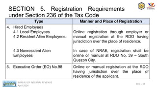 Rdo Code Place BIR Taxation Powerpoint Presentation for Professionals | PDF