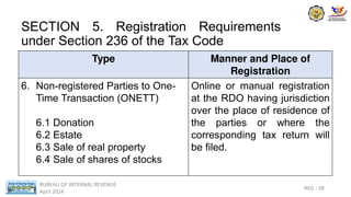 Rdo Code Place BIR Taxation Powerpoint Presentation for Professionals | PDF